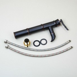 Tempered Glass Sink With Black Orb Mixer Faucet For Bathroom