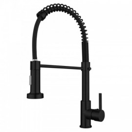 Black Copper Kitchen Spring Faucet Abs Spout