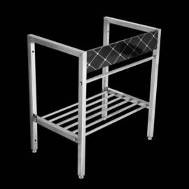 White Ceramic Basin With 304 Stainless Steel Support Mobile Washbasin