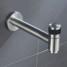 Black/Brushed Nickel Wall-Mounted Faucet In Stainless Steel For Laundry L16Cm