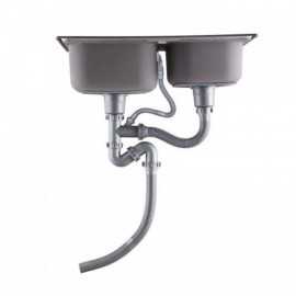 Outdoor Mobile Sink Double Bowl In 304 Stainless Steel For Garden Balcony