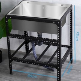 Outdoor Mobile Sink In 304 Stainless Steel With Single Tray Support For Garden Balcony