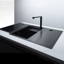 Undermount Kitchen Sink With Double Cover And Large Capacity Single Tank