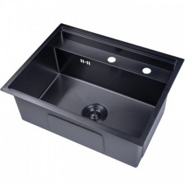 Black/Silver Undermount Kitchen Sink 304 Stainless Steel Single Bowl With Faucet