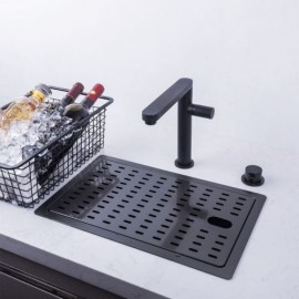 Black/Silver Stainless Steel Undermount Kitchen Sink With Drain Basket