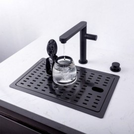Black/Silver Stainless Steel Undermount Kitchen Sink With Drain Basket