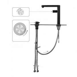 Black/Silver Stainless Steel Undermount Kitchen Sink With Drain Basket