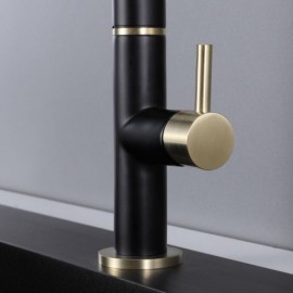 Black Gold Copper Pull Out Kitchen Faucet Single Handle
