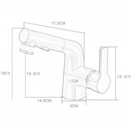 Basin Mixer With Extractable Copper Nozzle For Bathroom