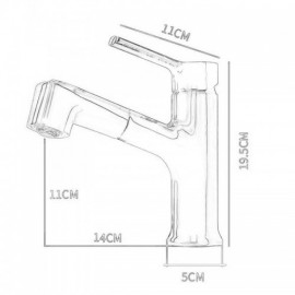 Abs Copper Basin Mixer Faucet With Pull Out Nozzle For Bathroom 4 Styles