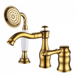 Copper Lavatory Faucet Black Orb/Gold/Rose Gold 1 Handle 3 Hole