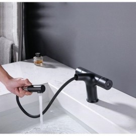 Black Thermostatic Two-Handle Pull-Down Lavatory Faucet
