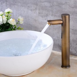 Retro Copper Basin Faucet Infrared Single Cold Water Sensor