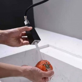 Classic Black Copper Kitchen Faucet With Pull-Out Nozzle Total Height 50Cm