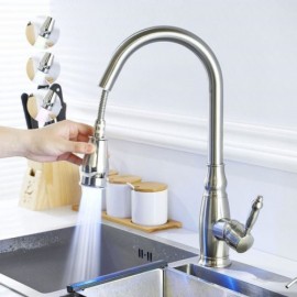 Copper Led Kitchen Mixer With Removable Nozzle Black/Chrome/Brushed Nickel