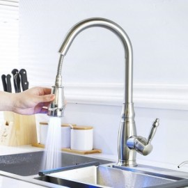 Copper Led Kitchen Mixer With Removable Nozzle Black/Chrome/Brushed Nickel