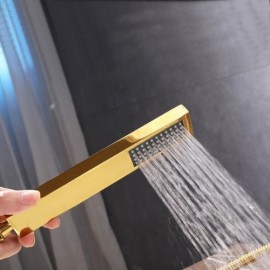 Copper Basin Faucet With Hand Shower For Bathroom Gold/Chrome