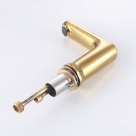 Copper Basin Faucet With Hand Shower For Bathroom Gold/Chrome