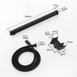 Black Recessed Shower Faucet 2 Functions With Led Digital Display