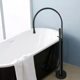 Dual Function Floor Mount Tub Faucet Black/Chrome/Brushed Gold