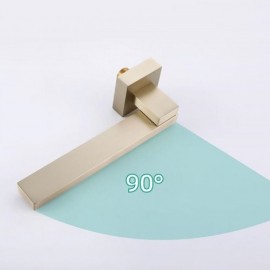 Brushed Gold Recessed Bathtub Faucet 90° Rotating Spout For Bathroom