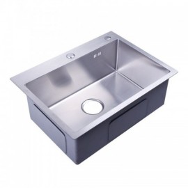 Single Sink In 304 Stainless Steel With Steel Drain Soap Dispenser Optional Faucet