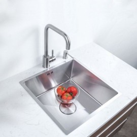 Sus 304 Stainless Steel Sink Single Bowl With Steel Drain For Kitchen Faucet Optional