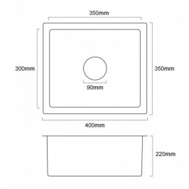 Sus 304 Stainless Steel Sink Single Bowl With Steel Drain For Kitchen Faucet Optional