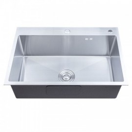 Handmade 304 Stainless Steel Single Sink With Steel Drain Soap Dispenser For Kitchen