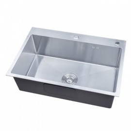 Handmade 304 Stainless Steel Single Sink With Steel Drain Soap Dispenser For Kitchen