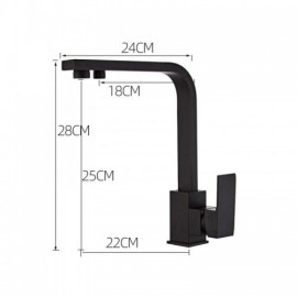 Classic Black Kitchen Mixer With Rotating Outlet Spout