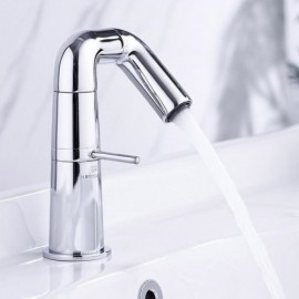 Contemporary Copper Chrome/Gray Washbasin Faucet For Bathroom