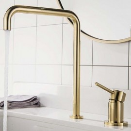 Modern Brushed Gold Single Handle Basin Faucet