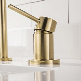 Modern Brushed Gold Single Handle Basin Faucet