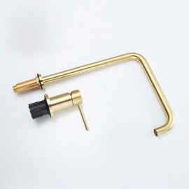 Modern Brushed Gold Single Handle Basin Faucet