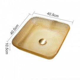 Square Glass Countertop Sink L40.5Cm For Bathroom