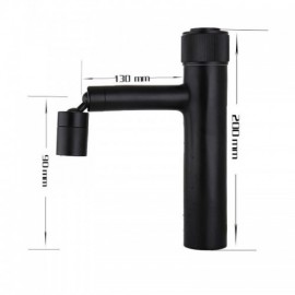 Black Copper Basin Mixer With Push Button For Bathroom