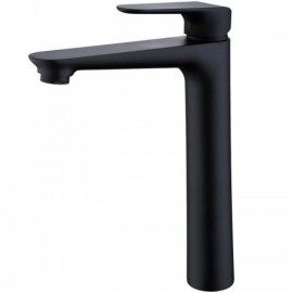 Black Sink Faucet Single Handle Cold Hot Water For Bathroom