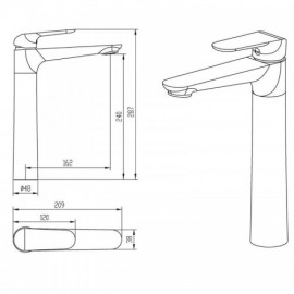 Black Sink Faucet Single Handle Cold Hot Water For Bathroom