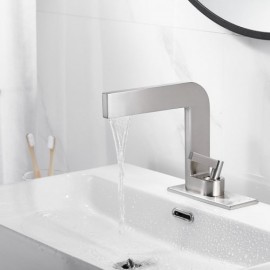 Single Handle Basin Faucet For Bathroom Black/Chrome/White/Brushed Nickel