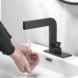 Single Handle Basin Faucet For Bathroom Black/Chrome/White/Brushed Nickel