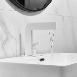 Single Handle Basin Faucet For Bathroom Black/Chrome/White/Brushed Nickel