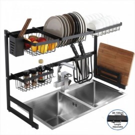 Stainless Steel Sink Rack Retractable Kitchen Storage Shelf 2 Sizes