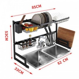Stainless Steel Sink Rack Retractable Kitchen Storage Shelf 2 Sizes