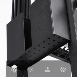 Stainless Steel Sink Rack Black Storage Shelf For Kitchen