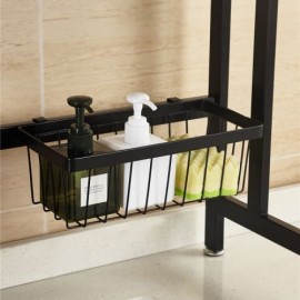 Stainless Steel Sink Rack Black Storage Shelf For Kitchen