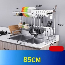 Multifunctional Silver-Colored Stainless Steel Storage Rack For Kitchen