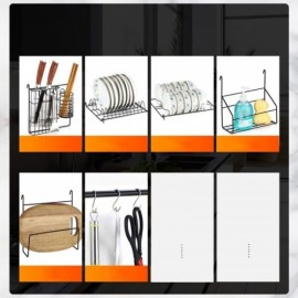 Multifunctional Black Stainless Steel Storage Rack For Kitchen 3 Sizes