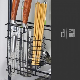 Multifunctional Black Stainless Steel Storage Rack For Kitchen 3 Sizes