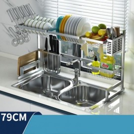 Silver 304 Stainless Steel Storage Rack For Kitchen Utensils